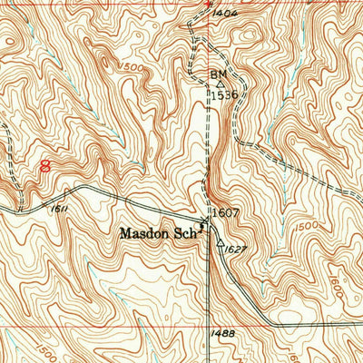 United States Geological Survey Monowi, NE-SD (1950, 24000-Scale) digital map