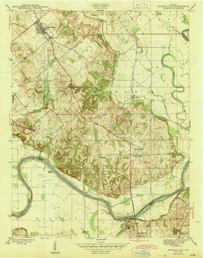 United States Geological Survey Monroe City, IN (1944, 24000-Scale) digital map