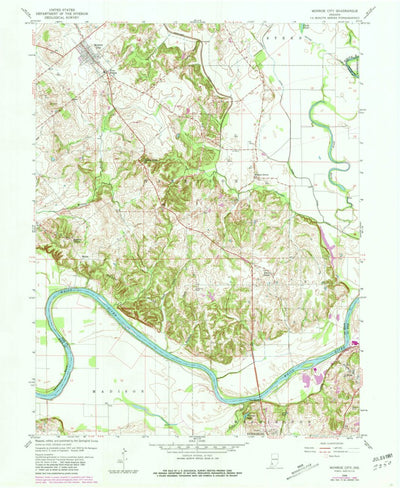 United States Geological Survey Monroe City, IN (1958, 24000-Scale) digital map