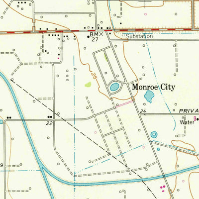 United States Geological Survey Monroe City, TX (1961, 24000-Scale) digital map