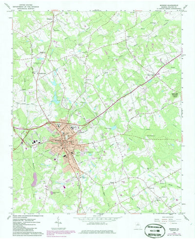 United States Geological Survey Monroe, GA (1964, 24000-Scale) digital map