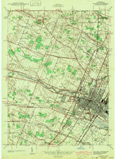 United States Geological Survey Monroe, MI (1942, 24000-Scale) digital map