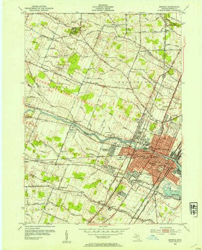 United States Geological Survey Monroe, MI (1952, 24000-Scale) digital map