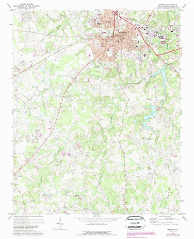 United States Geological Survey Monroe, NC (1971, 24000-Scale) digital map
