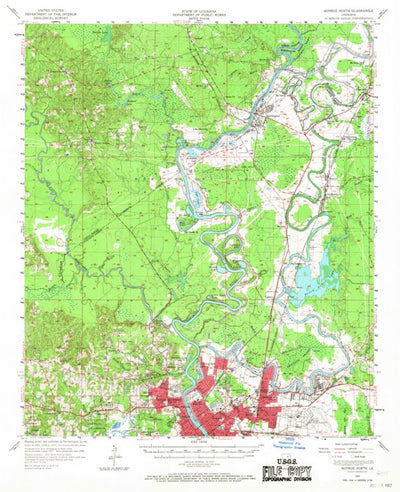 United States Geological Survey Monroe North, LA (1957, 62500-Scale) digital map