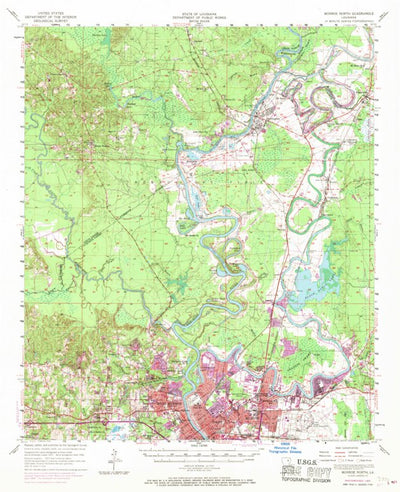 United States Geological Survey Monroe North, LA (1969, 62500-Scale) digital map
