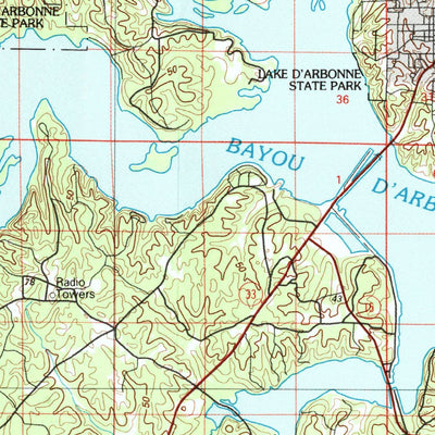 United States Geological Survey Monroe North, LA (1985, 100000-Scale) digital map