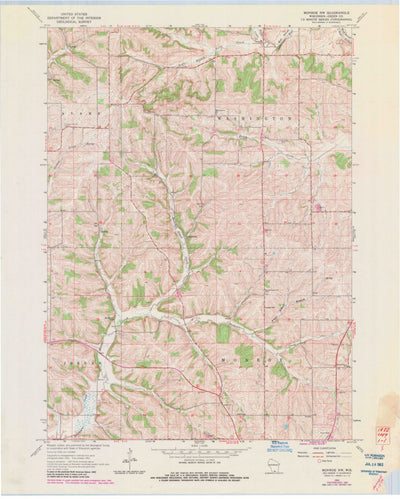 United States Geological Survey Monroe NW, WI (1962, 24000-Scale) digital map