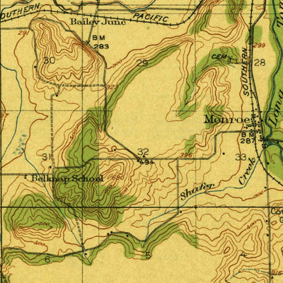 United States Geological Survey Monroe, OR (1922, 62500-Scale) digital map