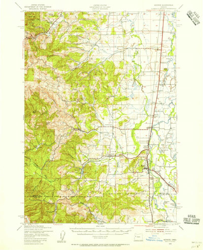 United States Geological Survey Monroe, OR (1939, 62500-Scale) digital map