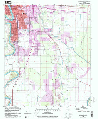 United States Geological Survey Monroe South, LA (1999, 24000-Scale) digital map