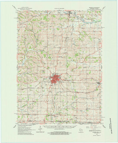 United States Geological Survey Monroe, WI-IL (1962, 62500-Scale) digital map