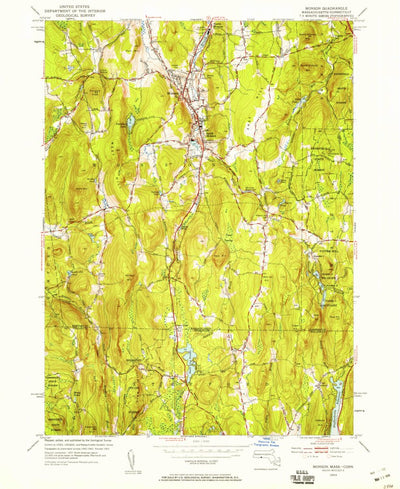 United States Geological Survey Monson, MA-CT (1953, 24000-Scale) digital map