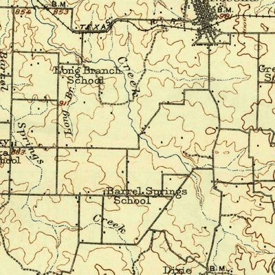 United States Geological Survey Montague, TX-OK (1905, 125000-Scale) digital map