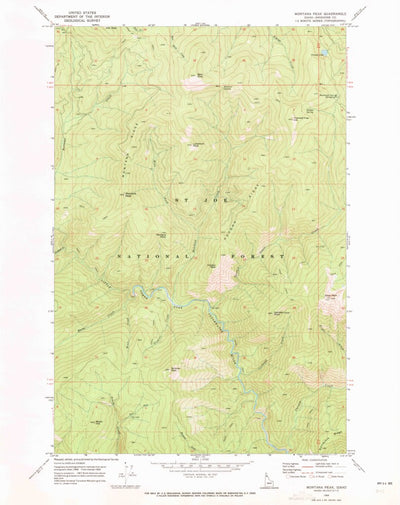 United States Geological Survey Montana Peak, ID (1969, 24000-Scale) digital map