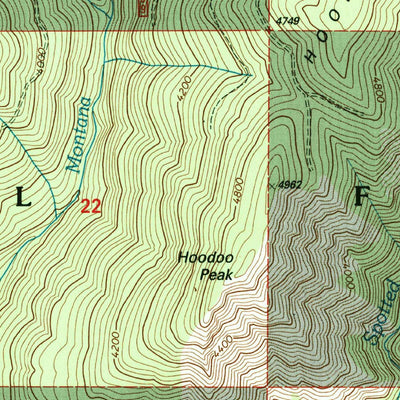United States Geological Survey Montana Peak, ID (1995, 24000-Scale) digital map
