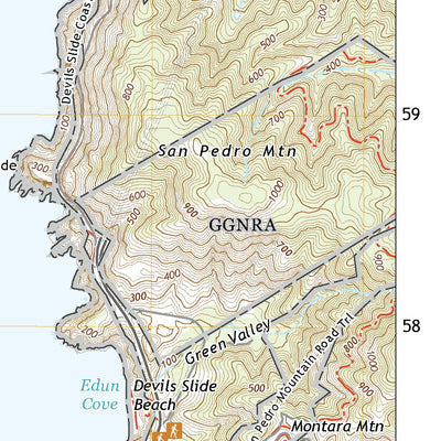 United States Geological Survey Montara Mountain OE W, CA (2021, 24000-Scale) digital map