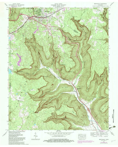United States Geological Survey Monteagle, TN (1974, 24000-Scale) digital map