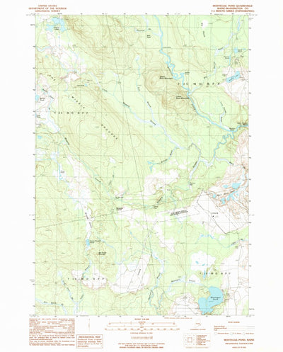 United States Geological Survey Montegail Pond, ME (1990, 24000-Scale) digital map