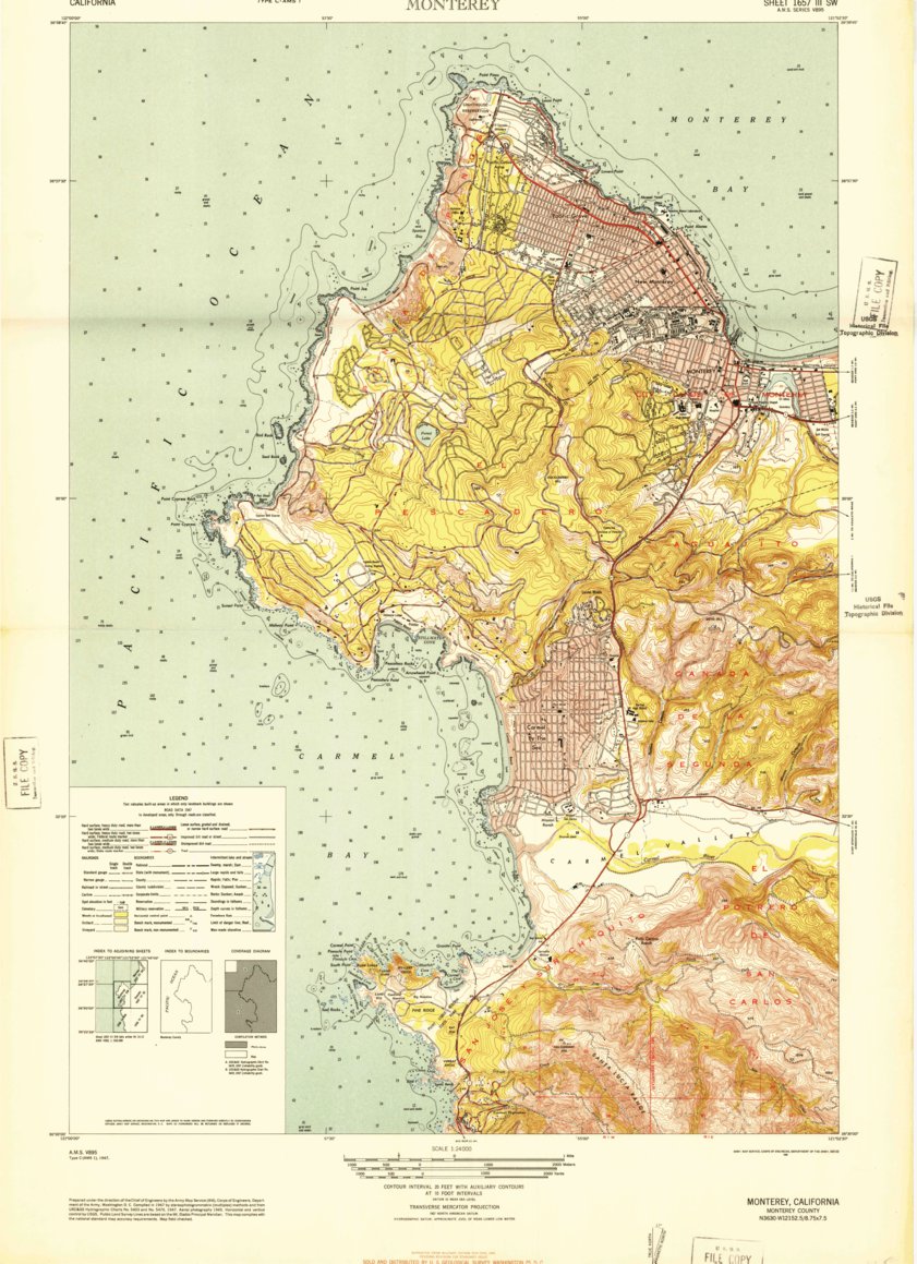 Monterey, CA (1948, 24000-Scale) Map by United States Geological Survey ...