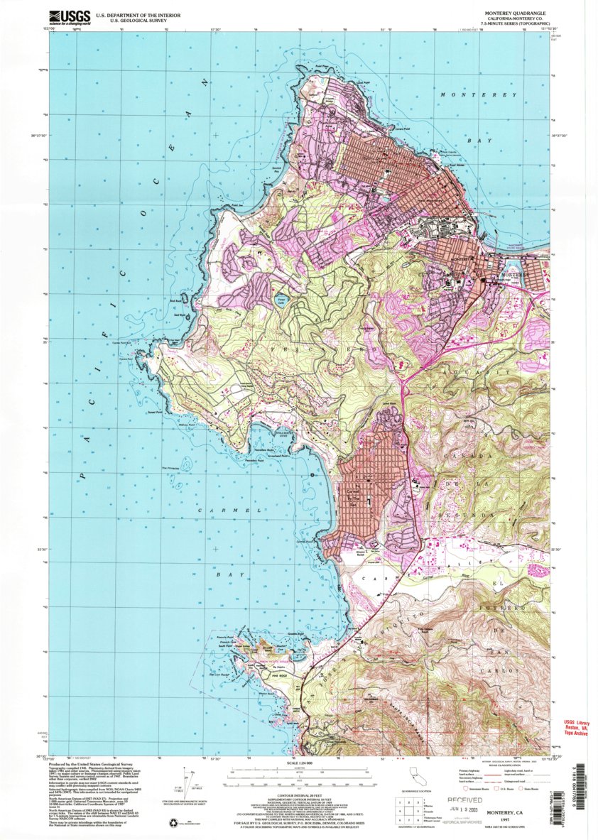 Monterey, CA (1997, 24000-Scale) Map by United States Geological Survey ...