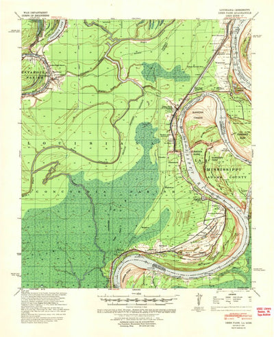 United States Geological Survey Monterey, LA-MS (1939, 62500-Scale) digital map