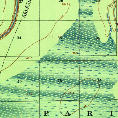 United States Geological Survey Monterey, LA-MS (1939, 62500-Scale) digital map