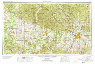 United States Geological Survey Montgomery, AL (1953, 250000-Scale) digital map