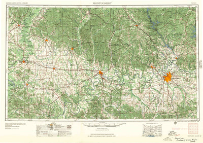 United States Geological Survey Montgomery, AL (1957, 250000-Scale) digital map