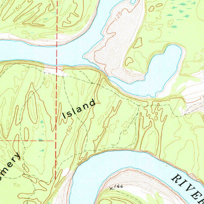 United States Geological Survey Montgomery Island, AR-MS (1972, 24000-Scale) digital map