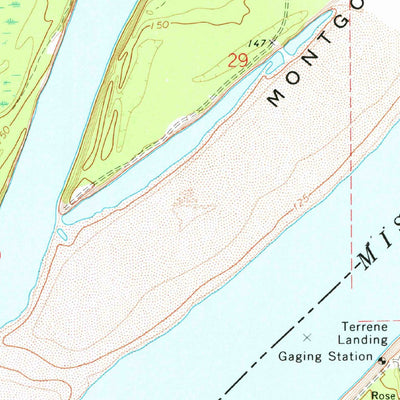 United States Geological Survey Montgomery Island, AR-MS (1972, 24000-Scale) digital map
