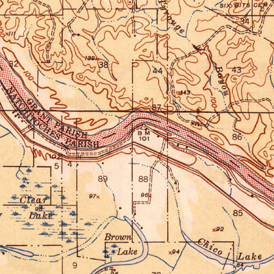 United States Geological Survey Montgomery, LA (1945, 62500-Scale) digital map