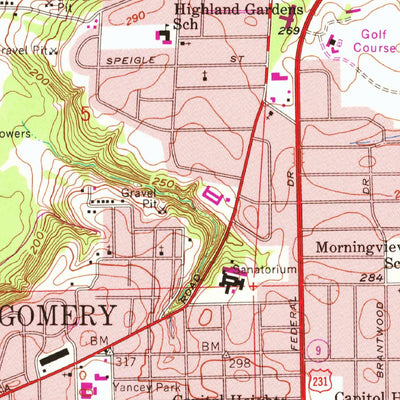 United States Geological Survey Montgomery North, AL (1958, 24000-Scale) digital map