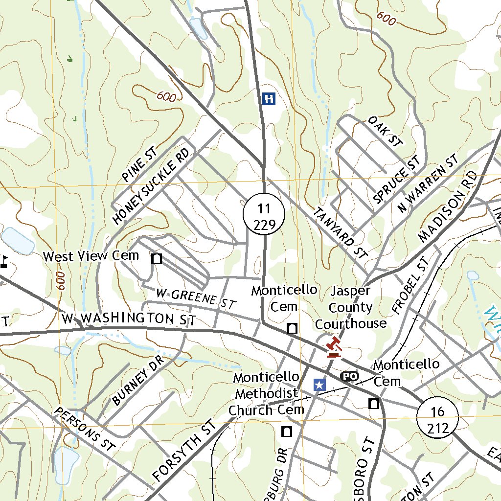 Monticello, GA (2020, 24000-Scale) Map by United States Geological ...