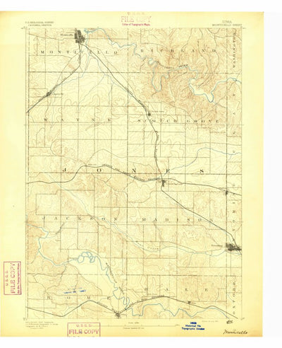 United States Geological Survey Monticello, IA (1891, 62500-Scale) digital map