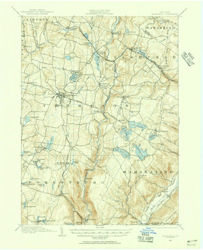 United States Geological Survey Monticello, NY (1909, 62500-Scale) digital map