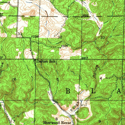 United States Geological Survey Montier, MO (1945, 62500-Scale) digital map