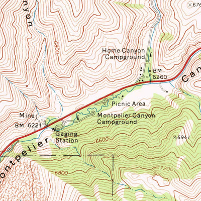 United States Geological Survey Montpelier Canyon, ID (1970, 24000-Scale) digital map