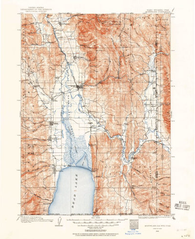 United States Geological Survey Montpelier, ID-WY-UT (1909, 125000-Scale) digital map