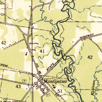 United States Geological Survey Montpelier, LA (1942, 31680-Scale) digital map