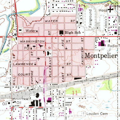 United States Geological Survey Montpelier, OH (1961, 24000-Scale) digital map