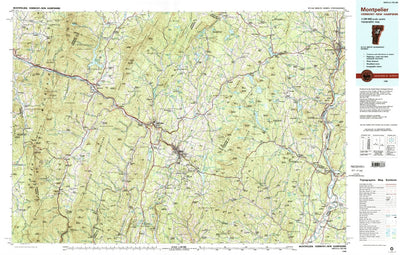 United States Geological Survey Montpelier, VT-NH (1988, 100000-Scale) digital map