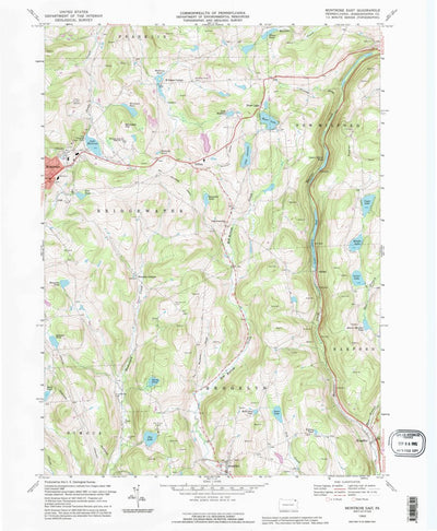 United States Geological Survey Montrose East, PA (1992, 24000-Scale) digital map