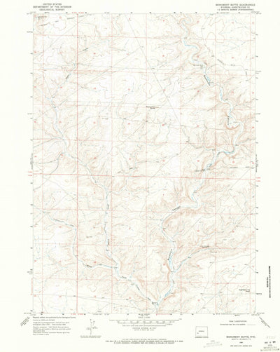United States Geological Survey Monument Butte, WY (1968, 24000-Scale) digital map