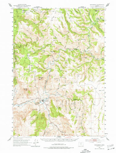 United States Geological Survey Monument, OR (1951, 62500-Scale) digital map