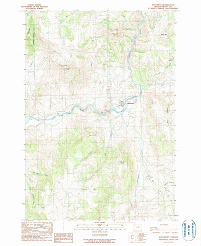 United States Geological Survey Monument, OR (1990, 24000-Scale) digital map