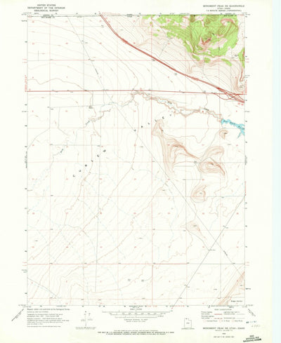 United States Geological Survey Monument Peak NE, UT-ID (1968, 24000-Scale) digital map