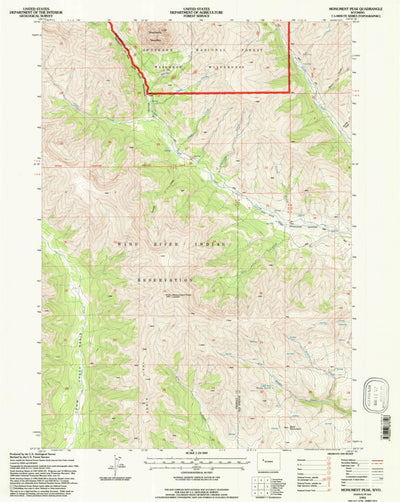 United States Geological Survey Monument Peak, WY (1991, 24000-Scale) digital map