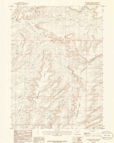 United States Geological Survey Monument Ridge, WY (1986, 24000-Scale) digital map