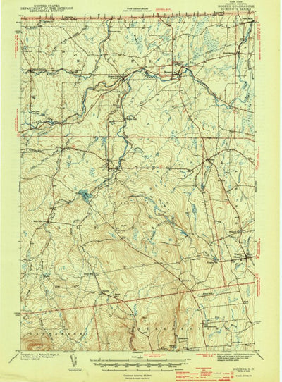 United States Geological Survey Mooers, NY (1943, 62500-Scale) digital map